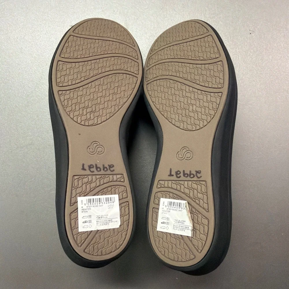 Clarks Cloudsteppers Step Rose Sky Pewter Slip On Flats Women's US 9 Wide